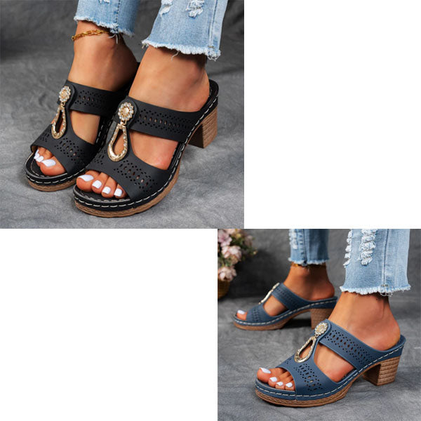 Maria | Orthopedic Sandals with Rhinestone Heel