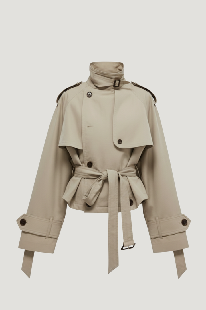 Oversized High-Neck Trench Jacket