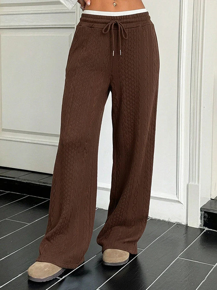 Women's Straight Leg Dressy Pants Color Block Mid Rise Trousers