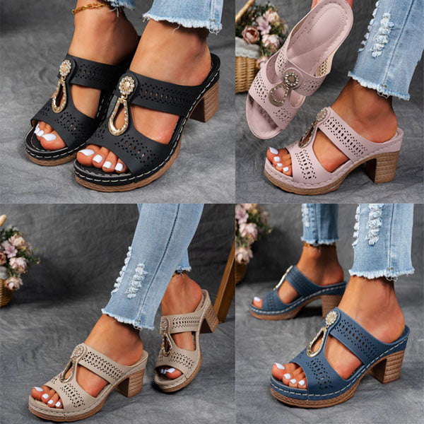 Maria | Orthopedic Sandals with Rhinestone Heel