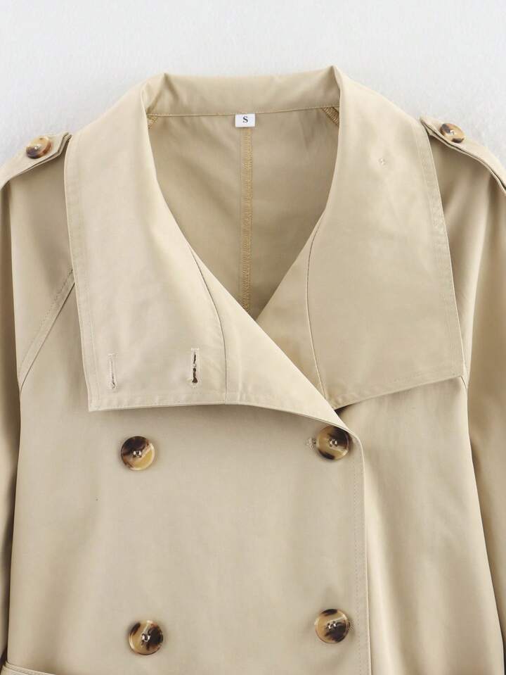 High-Neck Belted Trench Coat