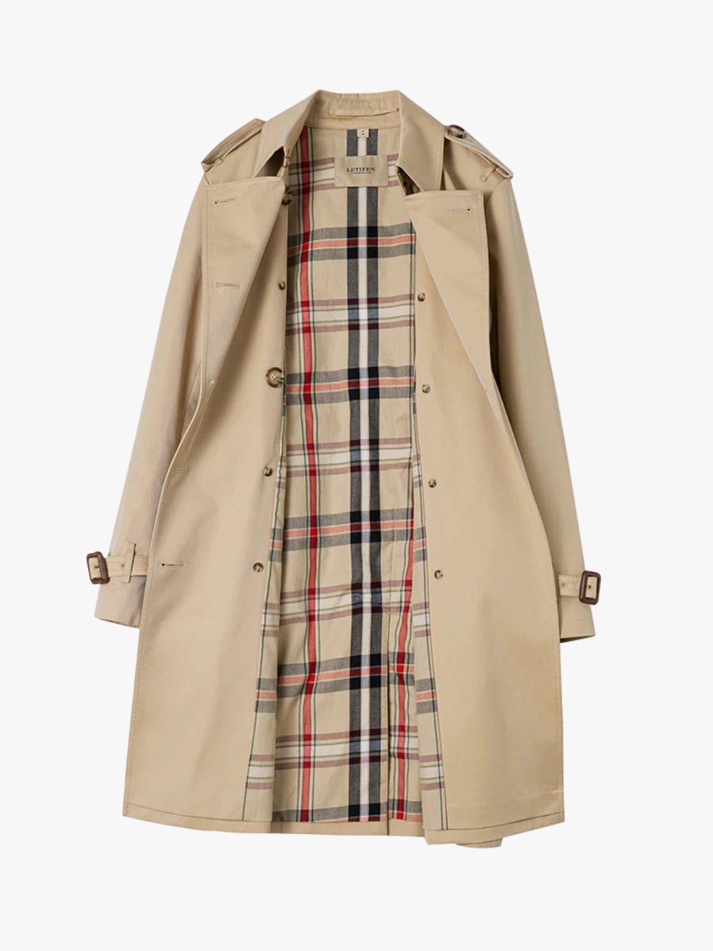 Double-Breasted Belted Trench Coat