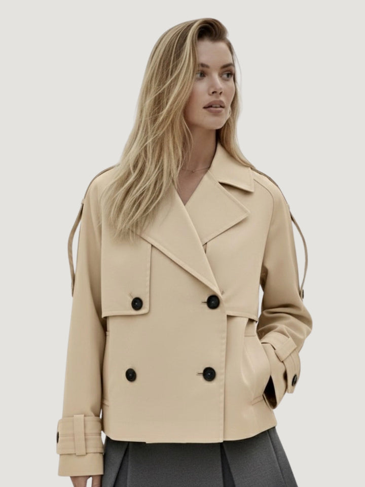 Short Double-Breasted Trench Jacket