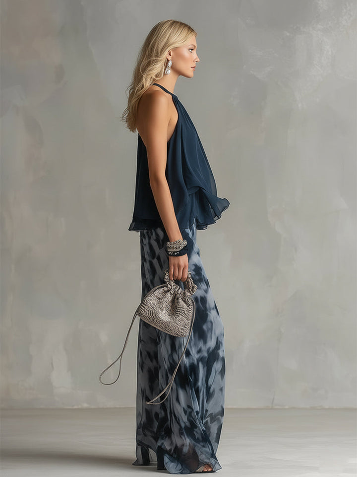 Elise | Elegant Lightweight Set with Flowing Top & Wide-Leg Pants
