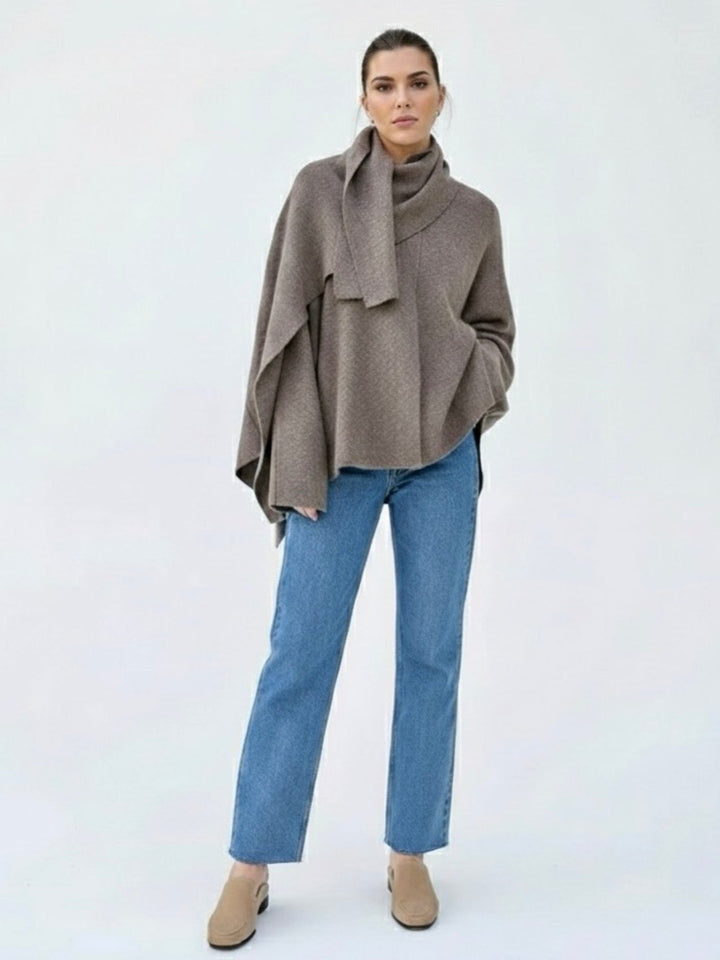 Cowl Neck Cape Coat for Women