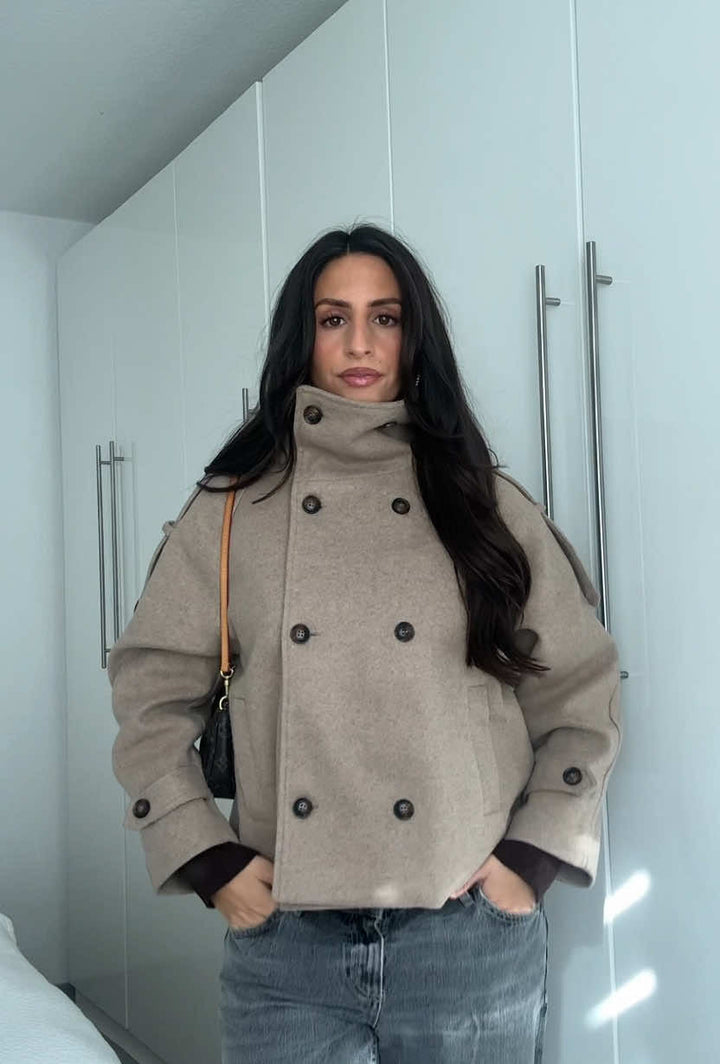 High-Neck Wool Jacket