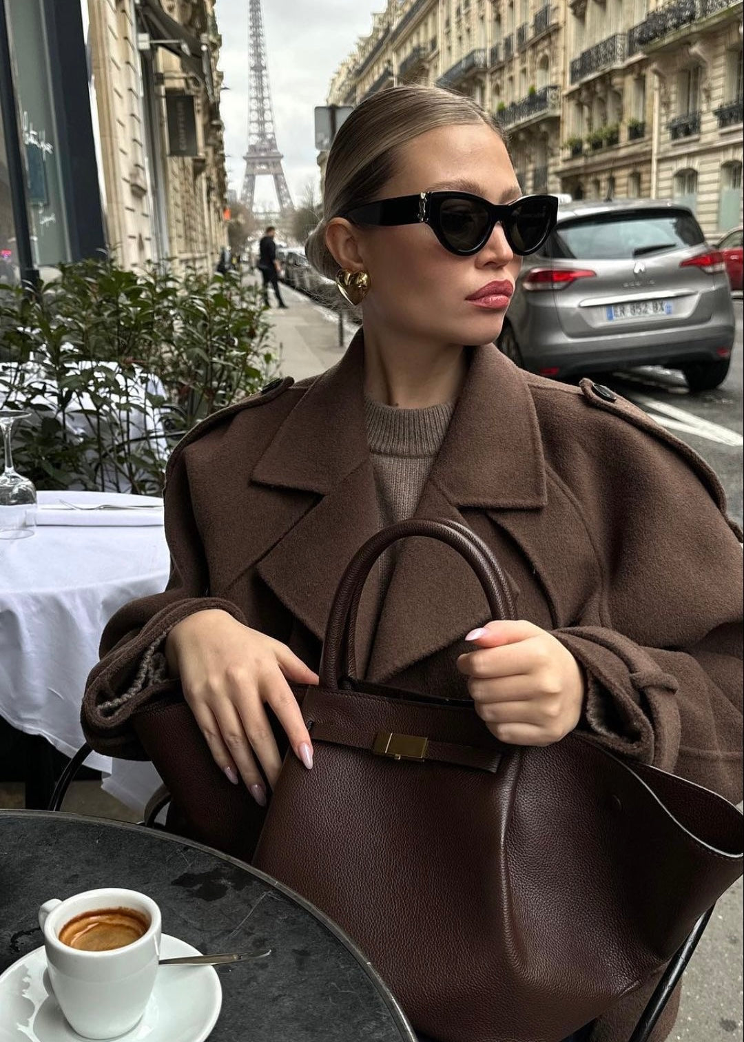 Brown Blend Cropped Trench Jacket