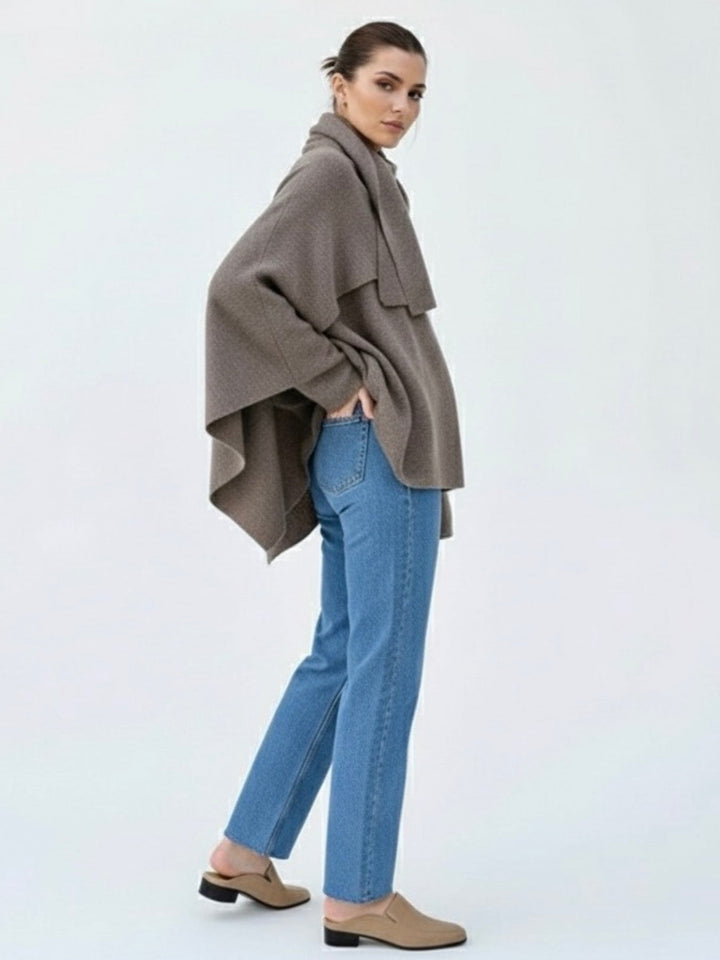 Cowl Neck Cape Coat for Women