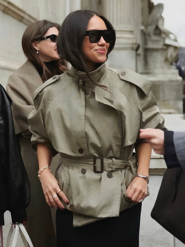 Oversized High-Neck Trench Jacket