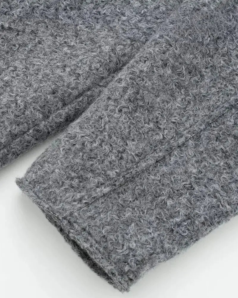 Grey Wool Blend Cropped Jacket