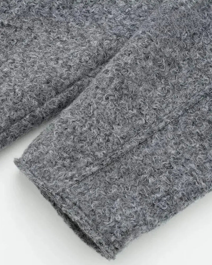 Grey Wool Blend Cropped Jacket
