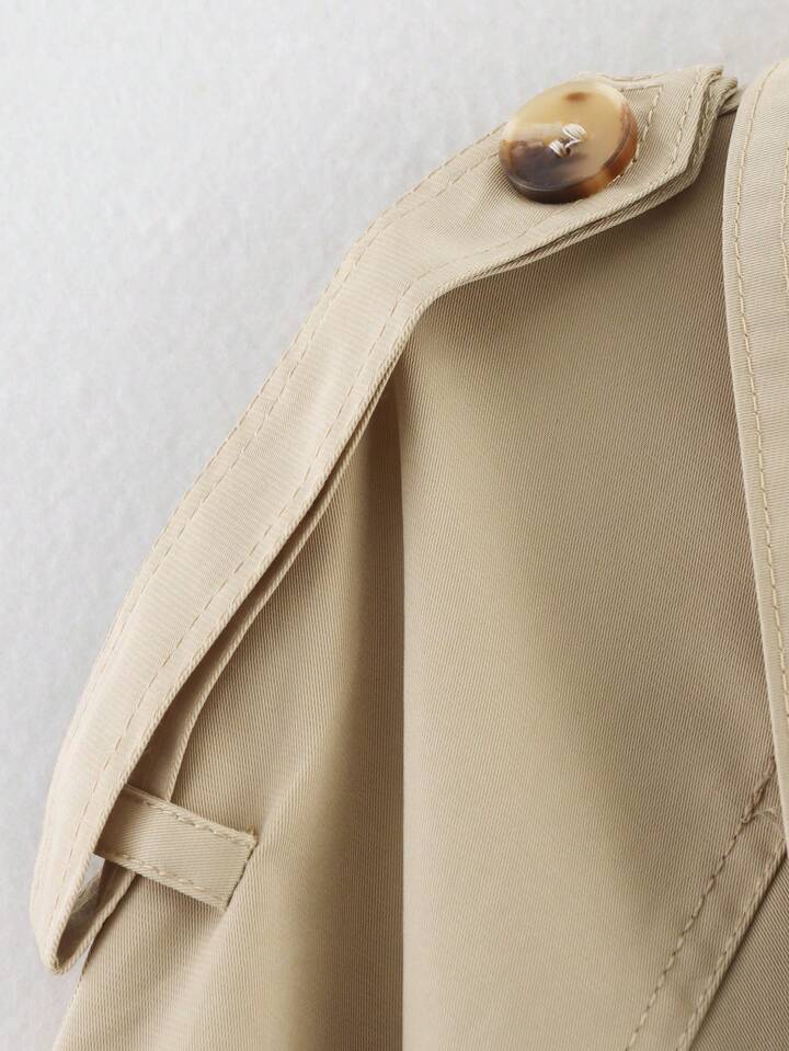 High-Neck Belted Trench Coat