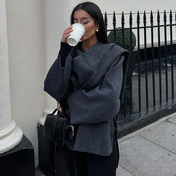 Cowl Neck Cape Coat for Women