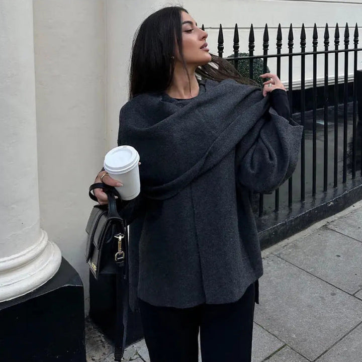 Cowl Neck Cape Coat for Women