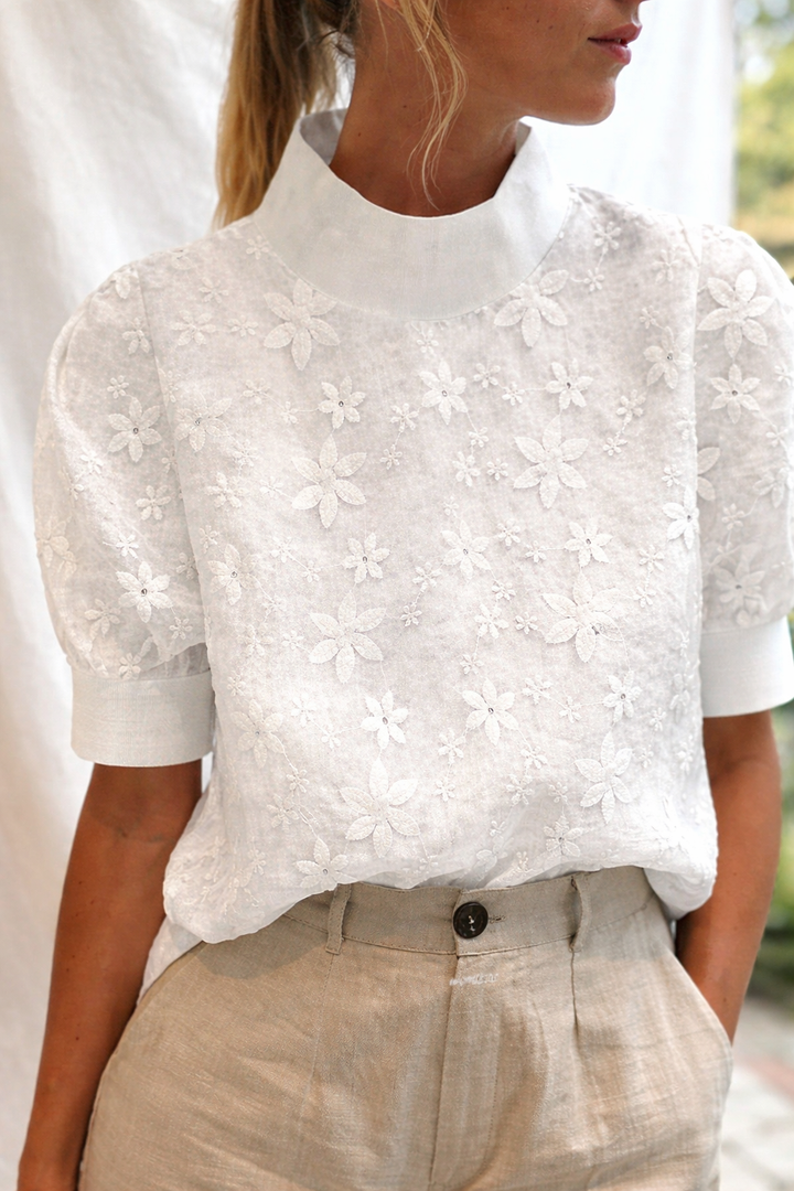 ATELIER ÉLÉGANCE | BLOUSE BRODÉE COL POUR FEMME