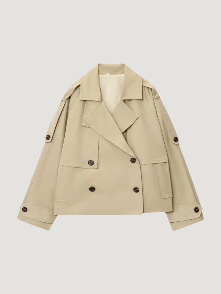 Short Double-Breasted Trench Jacket