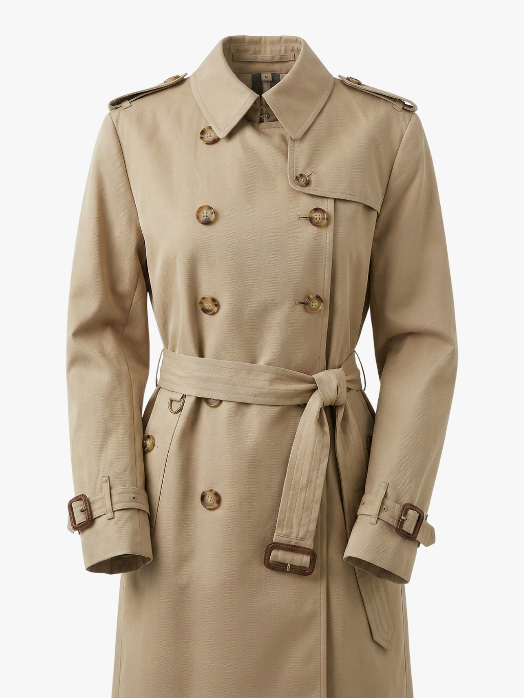 Double-Breasted Belted Trench Coat