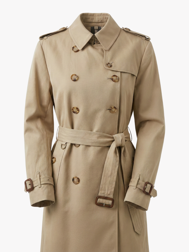 Double-Breasted Belted Trench Coat