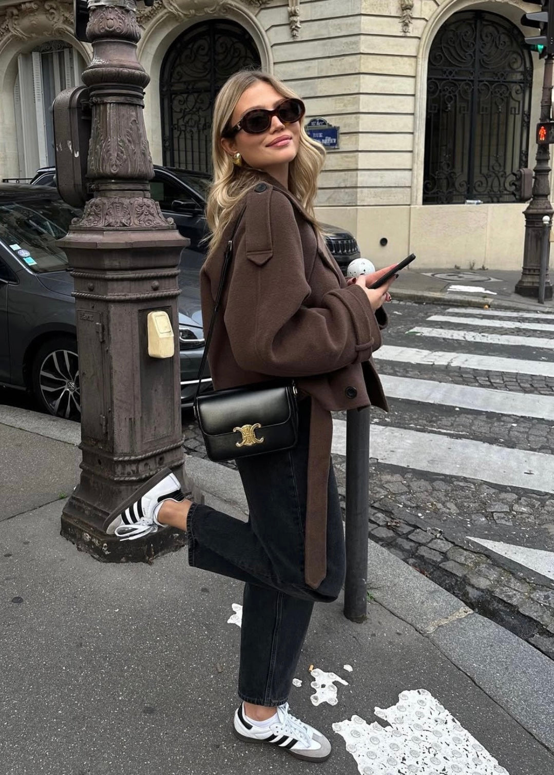 Brown Blend Cropped Trench Jacket