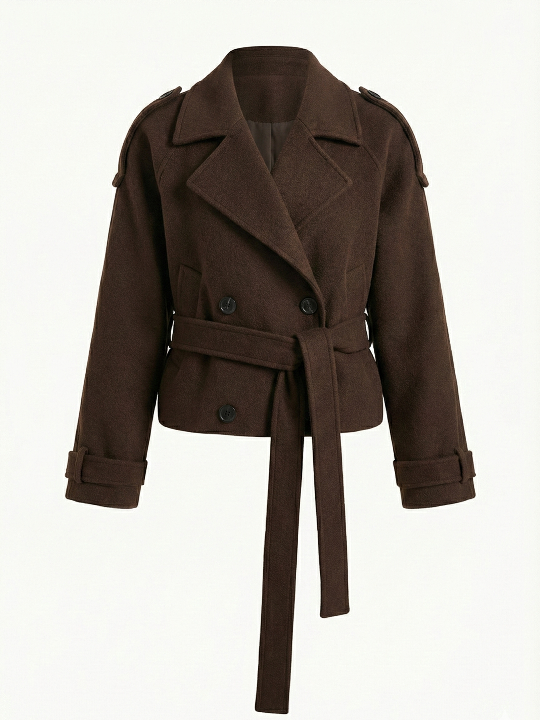 Brown Blend Cropped Trench Jacket