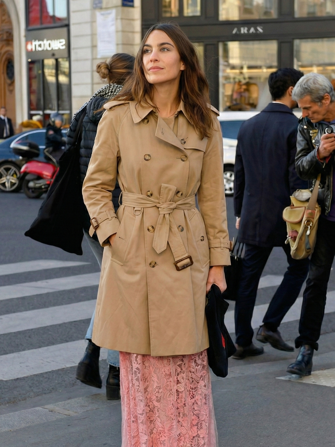 Double-Breasted Belted Trench Coat