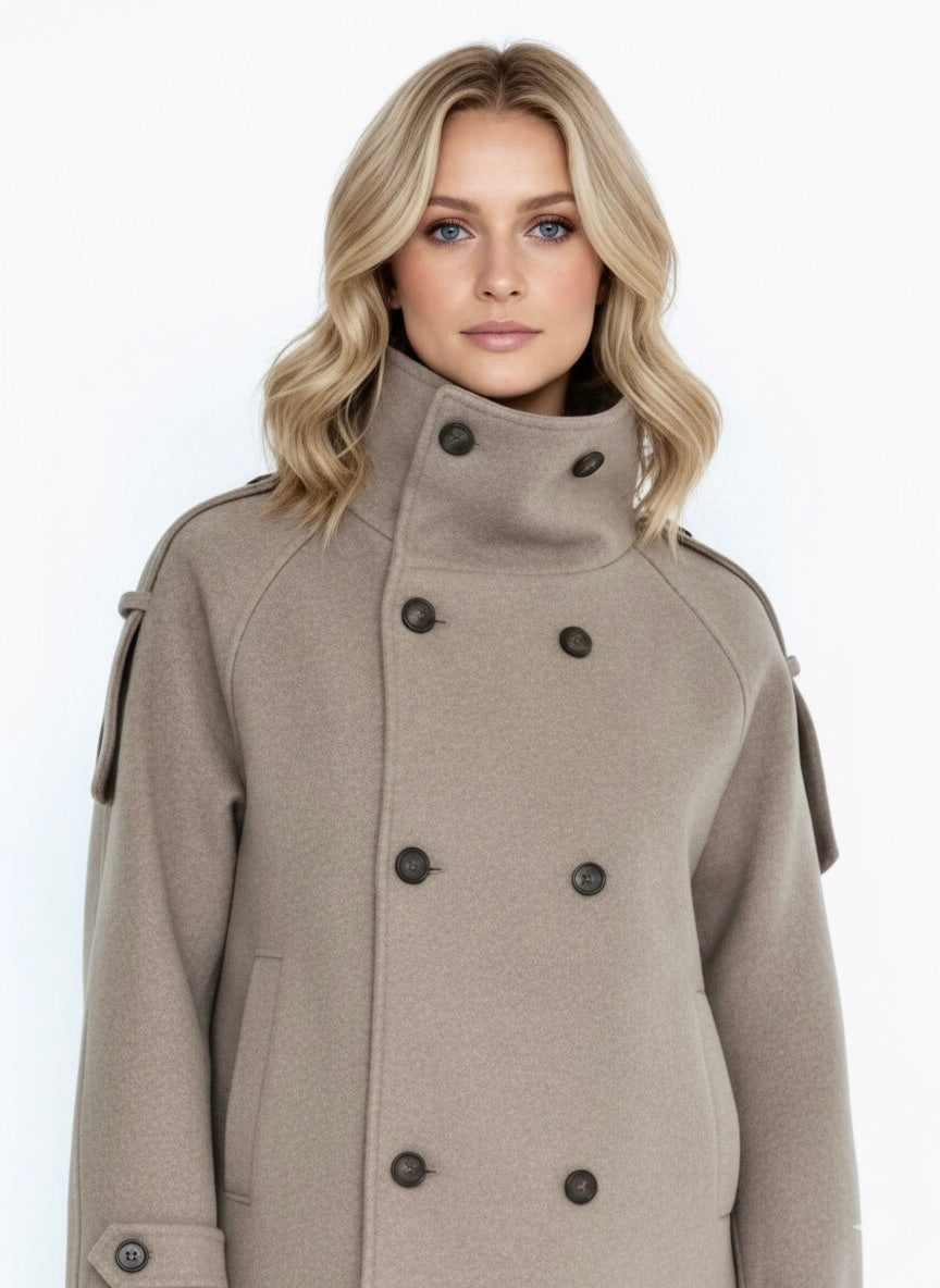 High-Neck Wool Jacket