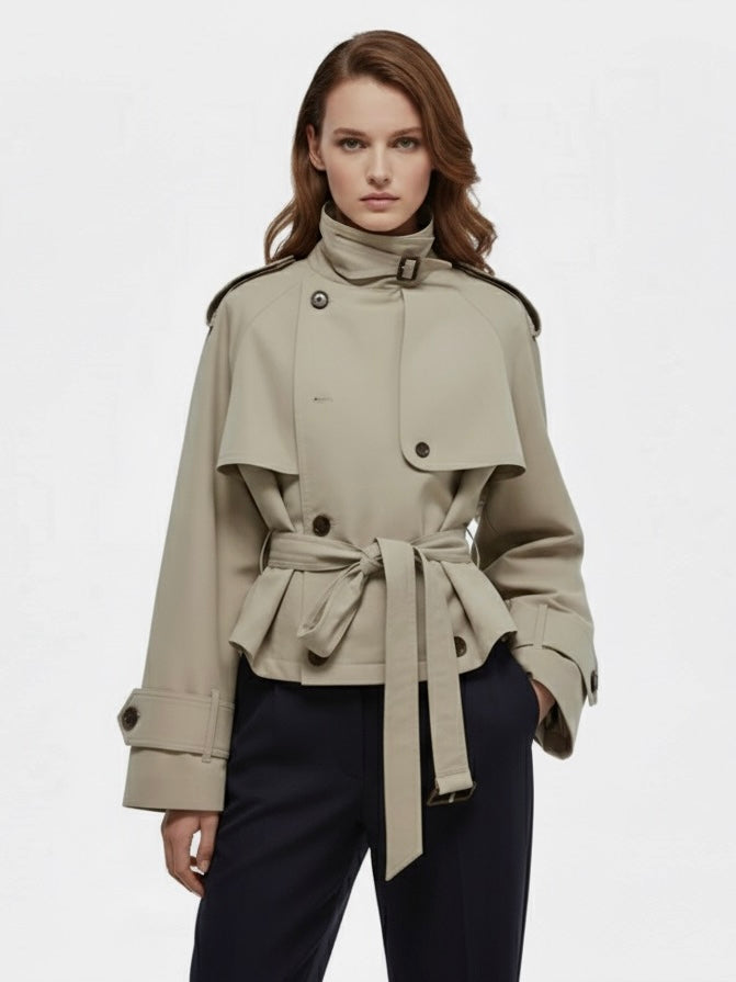 Oversized High-Neck Trench Jacket
