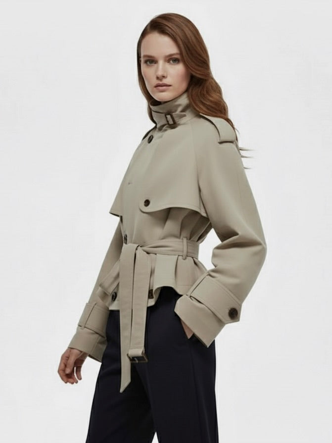 Oversized High-Neck Trench Jacket