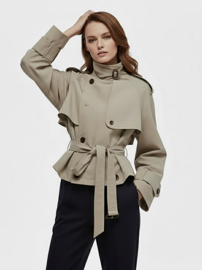 Oversized High-Neck Trench Jacket