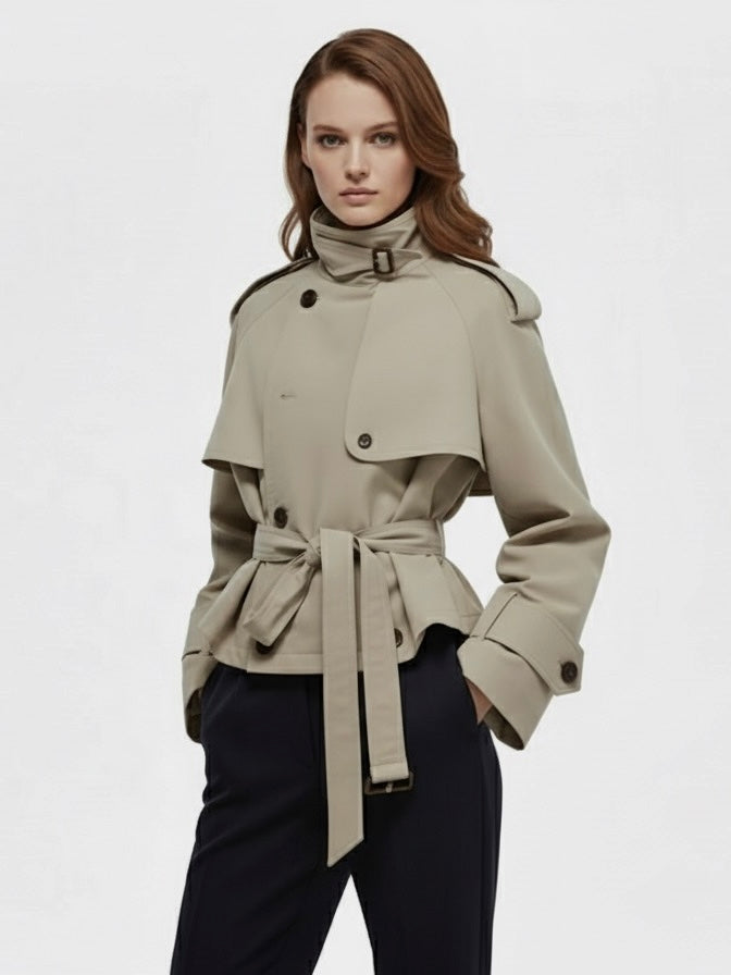 Oversized High-Neck Trench Jacket