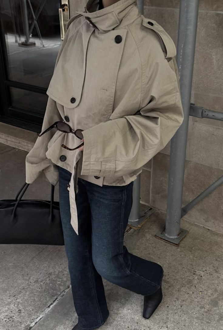 Oversized High-Neck Trench Jacket