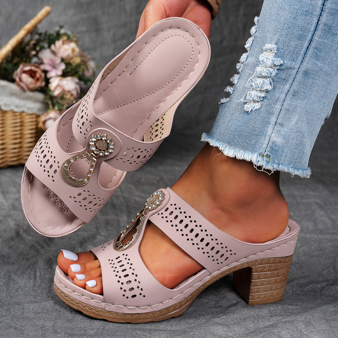 Maria | Orthopedic Sandals with Rhinestone Heel