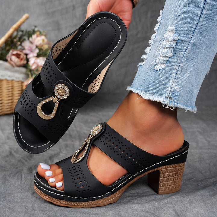 Maria | Orthopedic Sandals with Rhinestone Heel