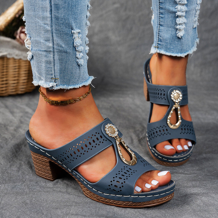 Maria | Orthopedic Sandals with Rhinestone Heel