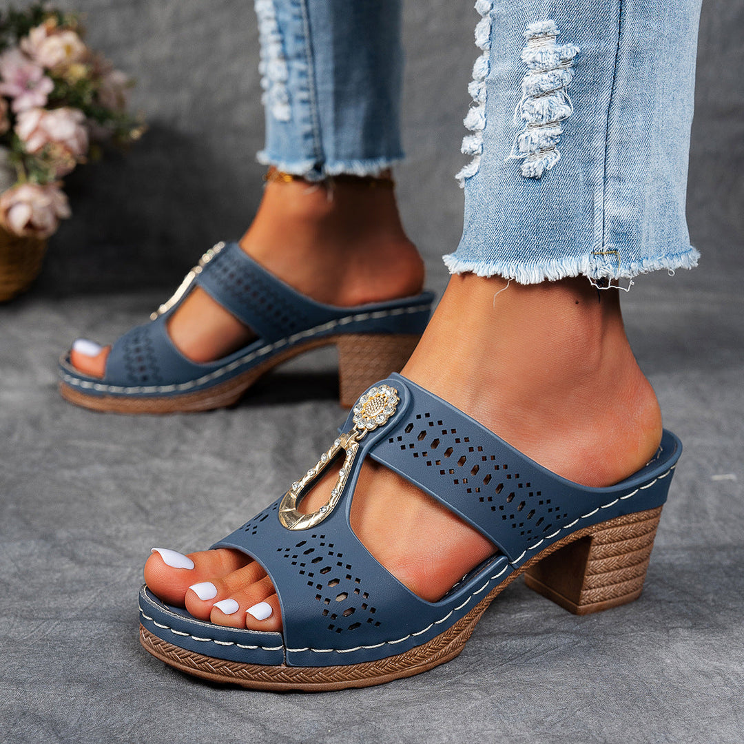 Maria | Orthopedic Sandals with Rhinestone Heel