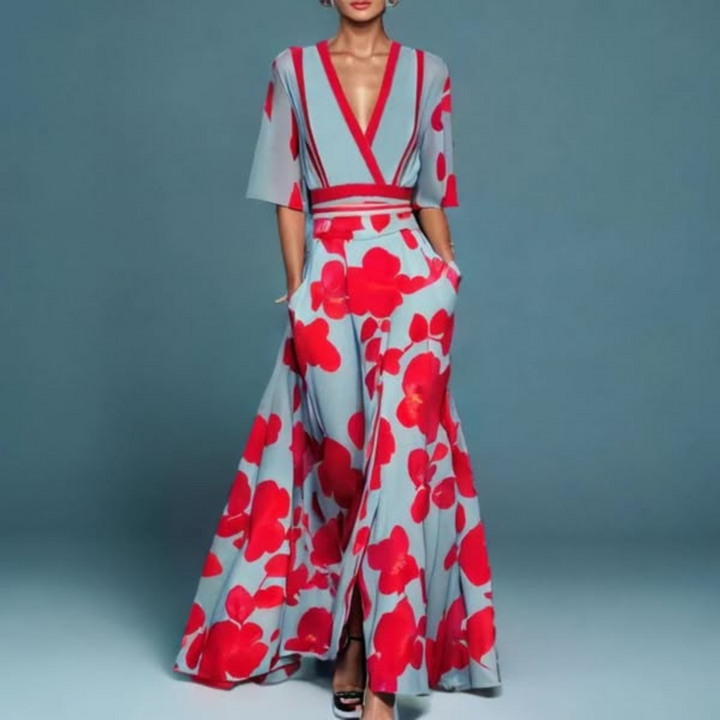 Marielle - Elegant Floral Wrap Dress