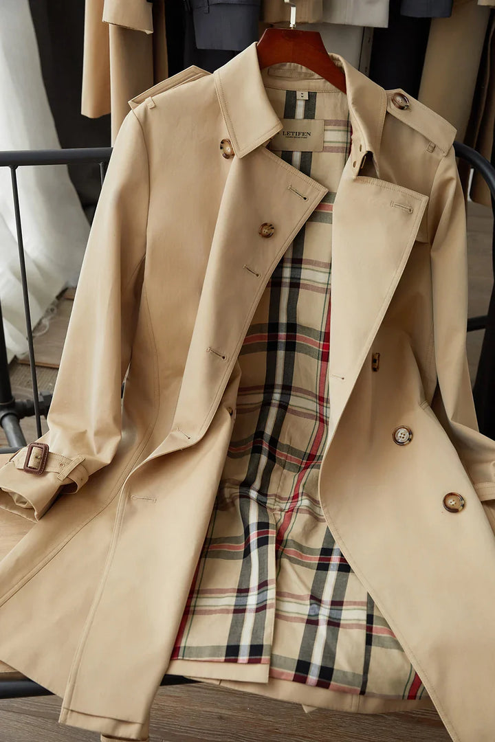 Double-Breasted Belted Trench Coat