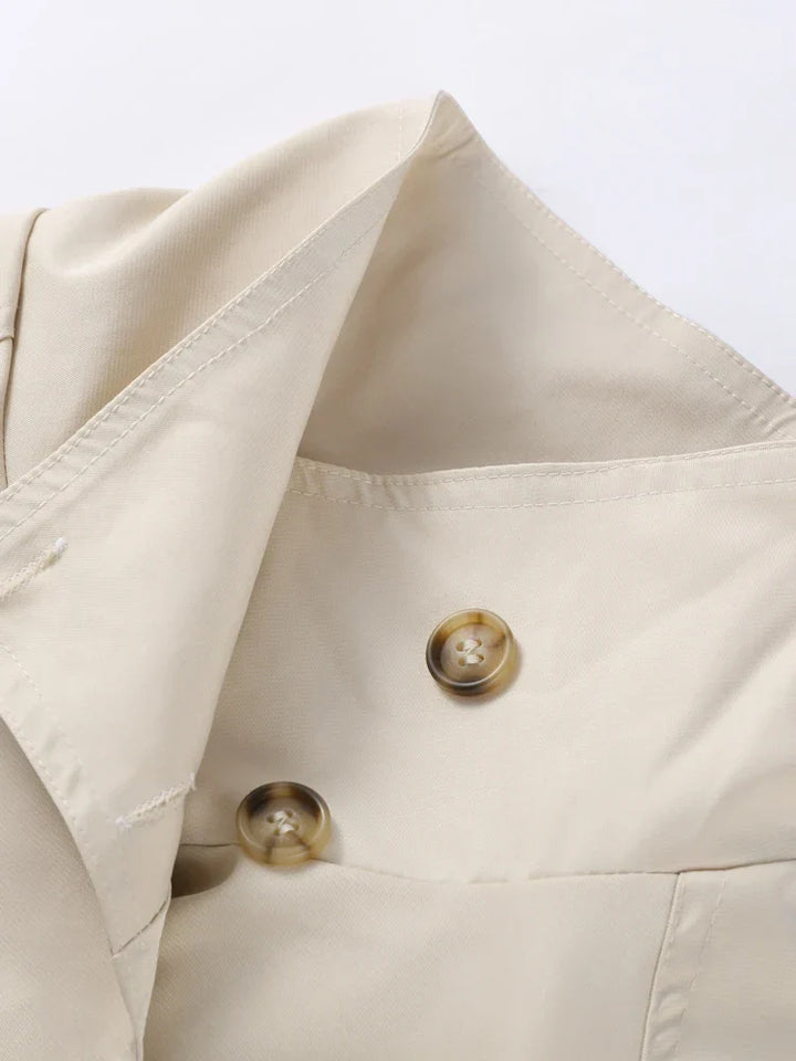 High-Neck Belted Trench Coat