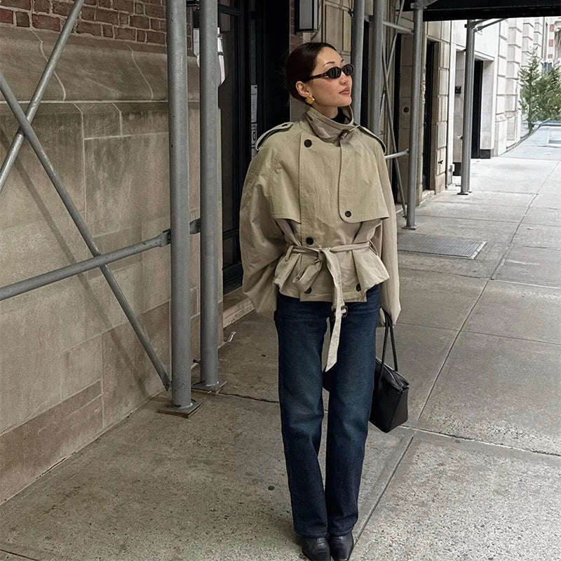 Oversized High-Neck Trench Jacket