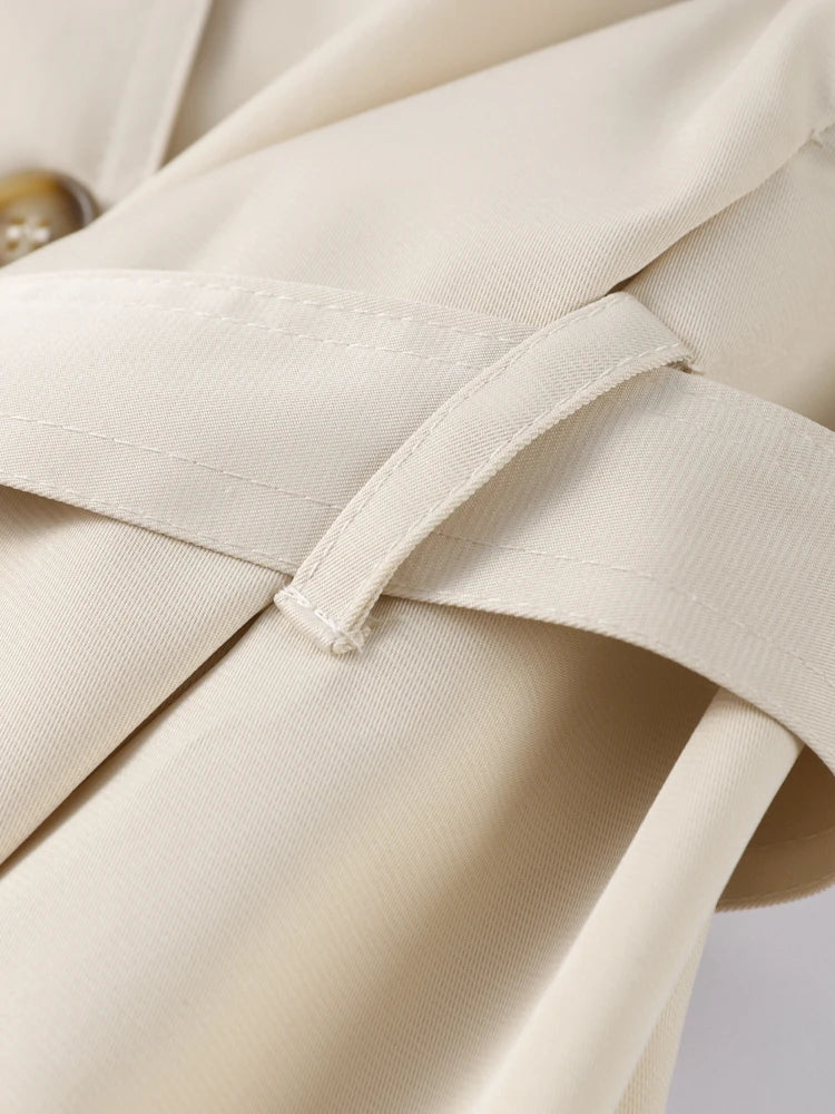 High-Neck Belted Trench Coat