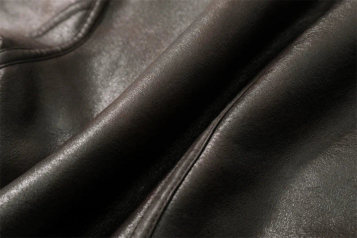 Faux Shearling Leather Jacket