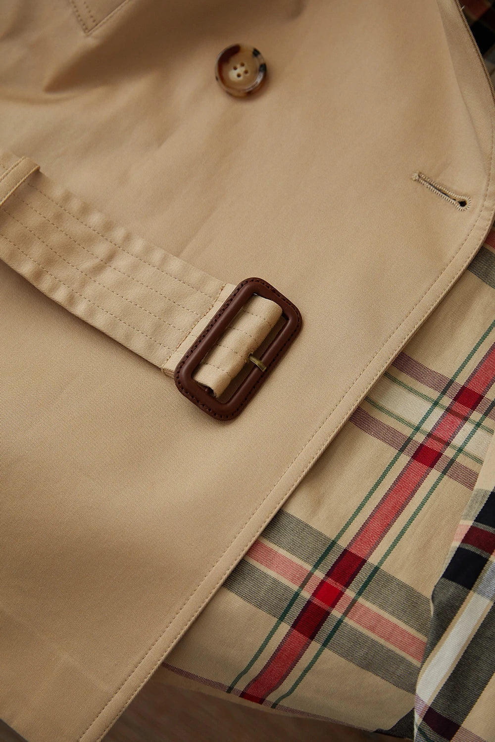 Double-Breasted Belted Trench Coat