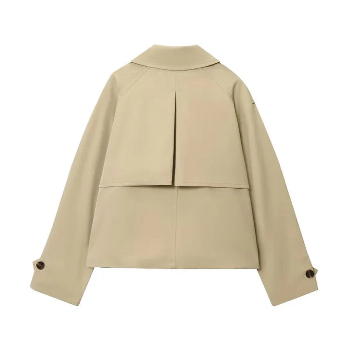 Short Double-Breasted Trench Jacket