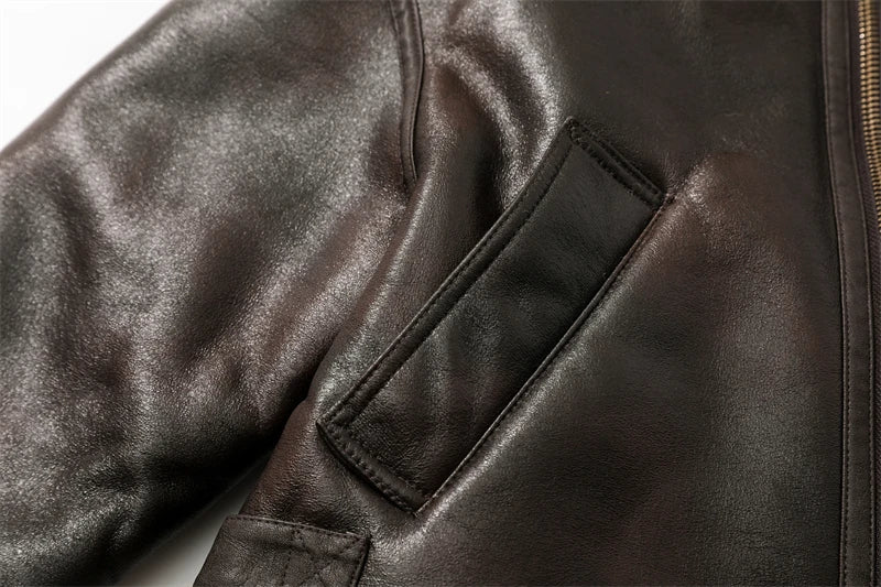 Faux Shearling Leather Jacket