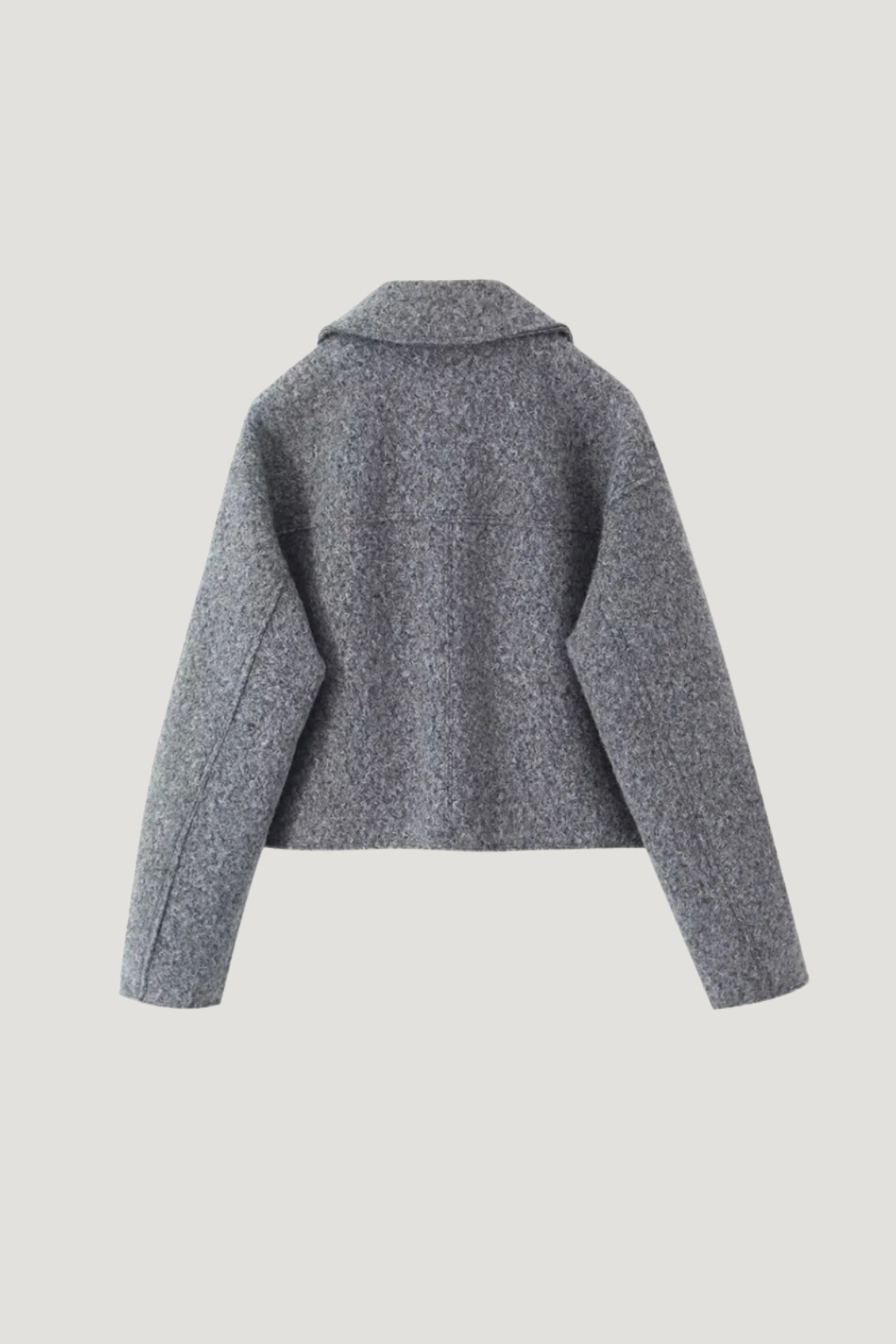 Grey Wool Blend Cropped Jacket