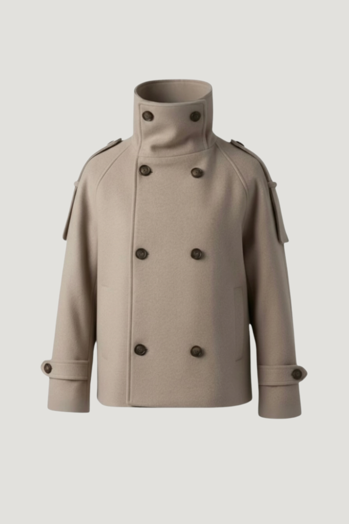 High-Neck Wool Jacket