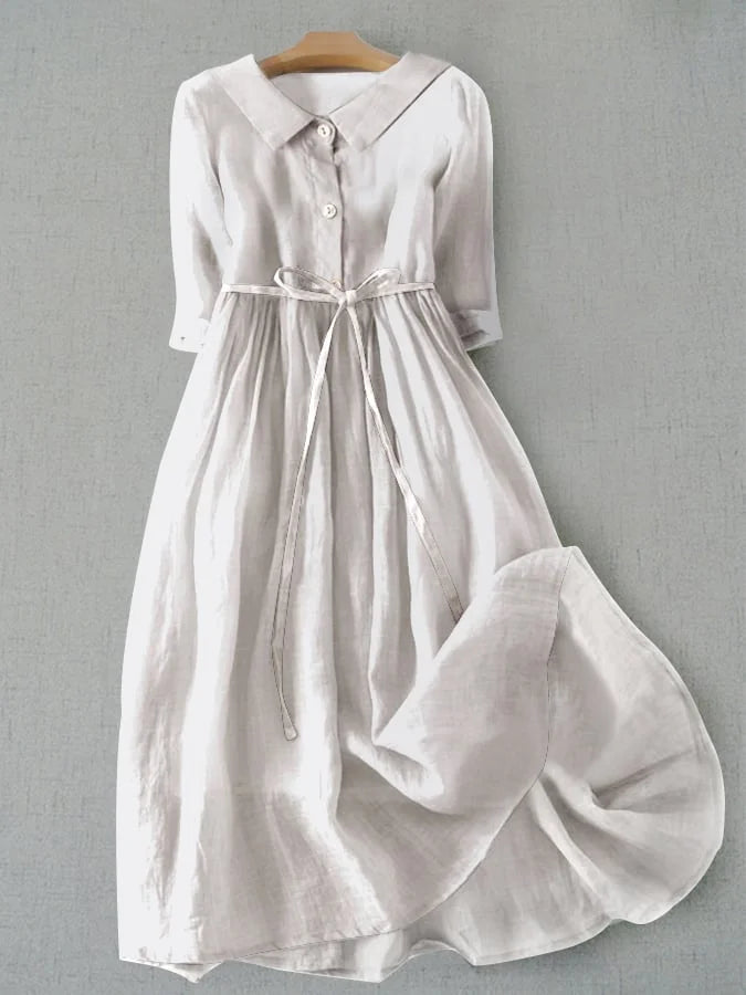Ellie | Women's Summer Lace-Up Waist Dress - Timeless Comfort & Style
