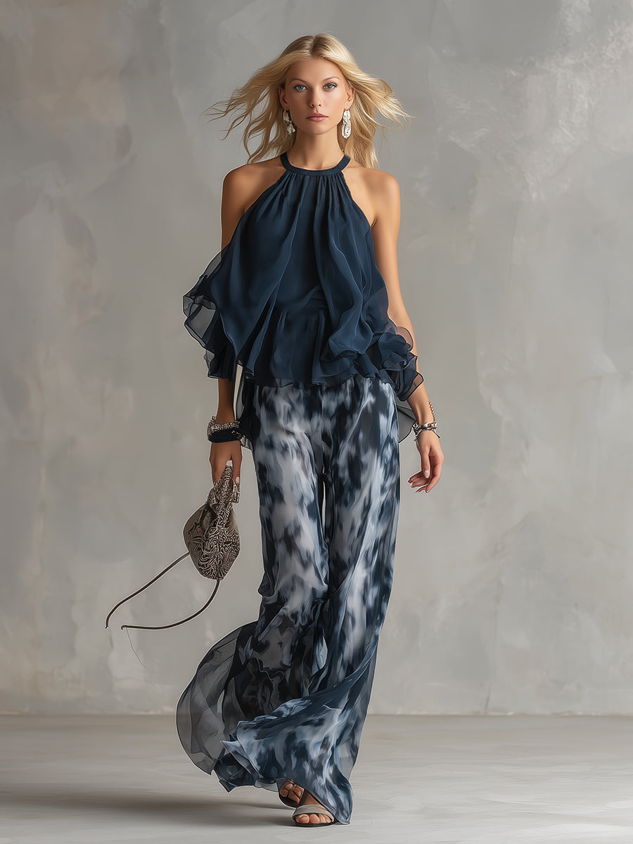 Elise | Elegant Lightweight Set with Flowing Top & Wide-Leg Pants