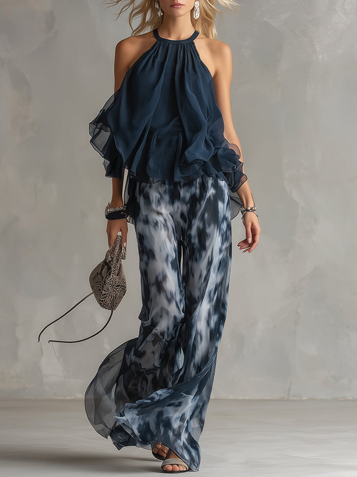 Elise | Elegant Lightweight Set with Flowing Top & Wide-Leg Pants