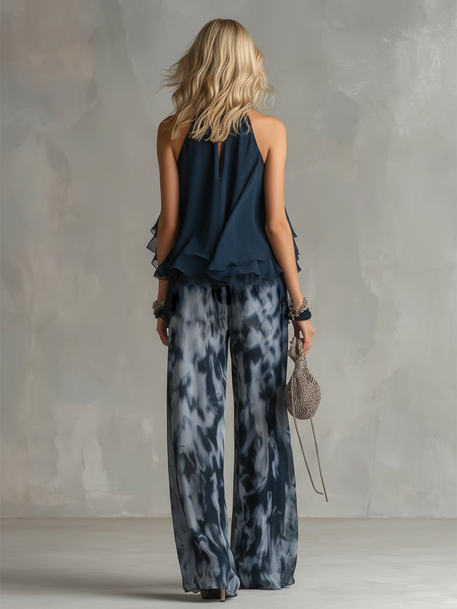 Elise | Elegant Lightweight Set with Flowing Top & Wide-Leg Pants